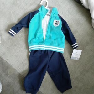 Carter's Blue Jacket top and pants. new infant baby set